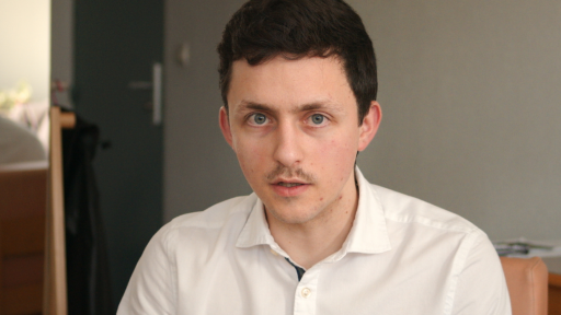 Young person wearing a white shirt