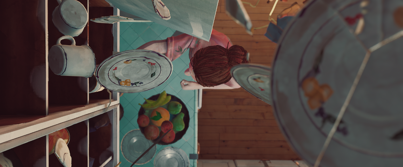 The dishes fly away