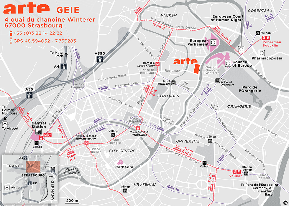 Directions to ARTE GEIE in Strasbourg