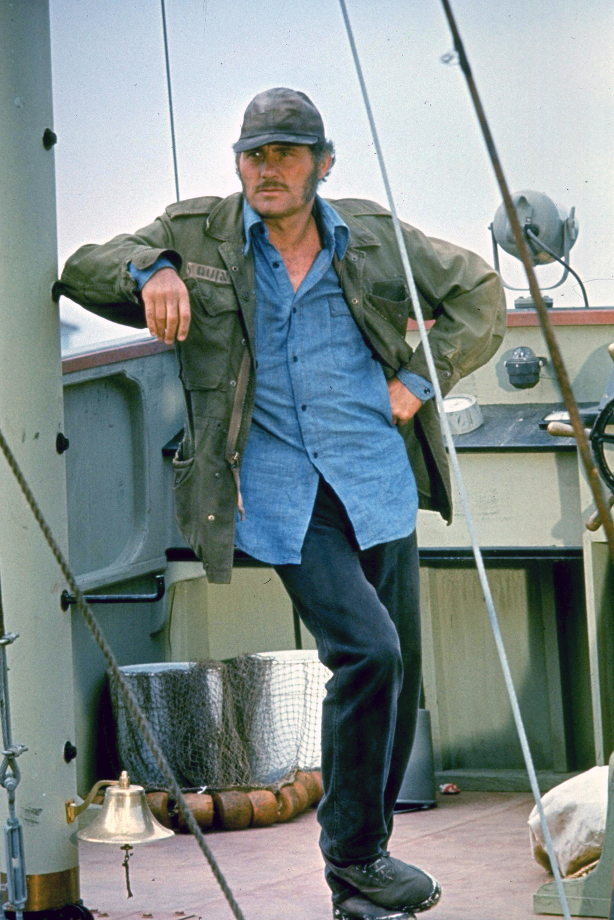 Robert Shaw dans Les Dents de la mer de Steven Speilberg