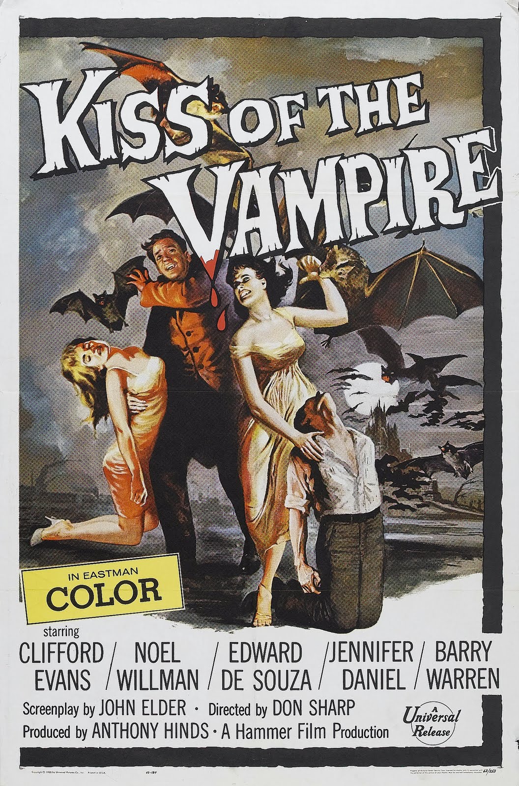 Affiche américaine du Baiser du vampire (1963)