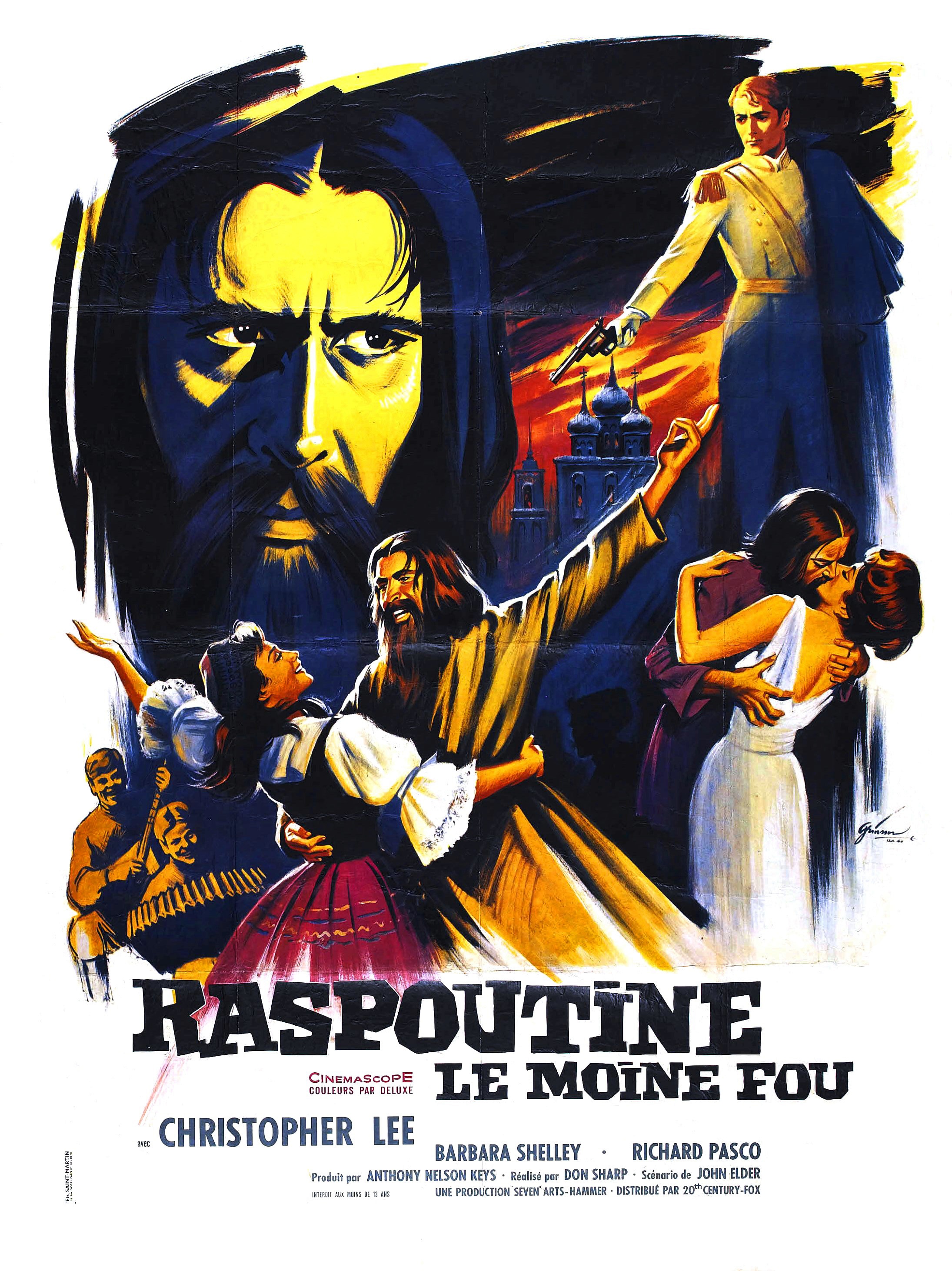 Affiche française de Raspoutine, le moine fou (1966)