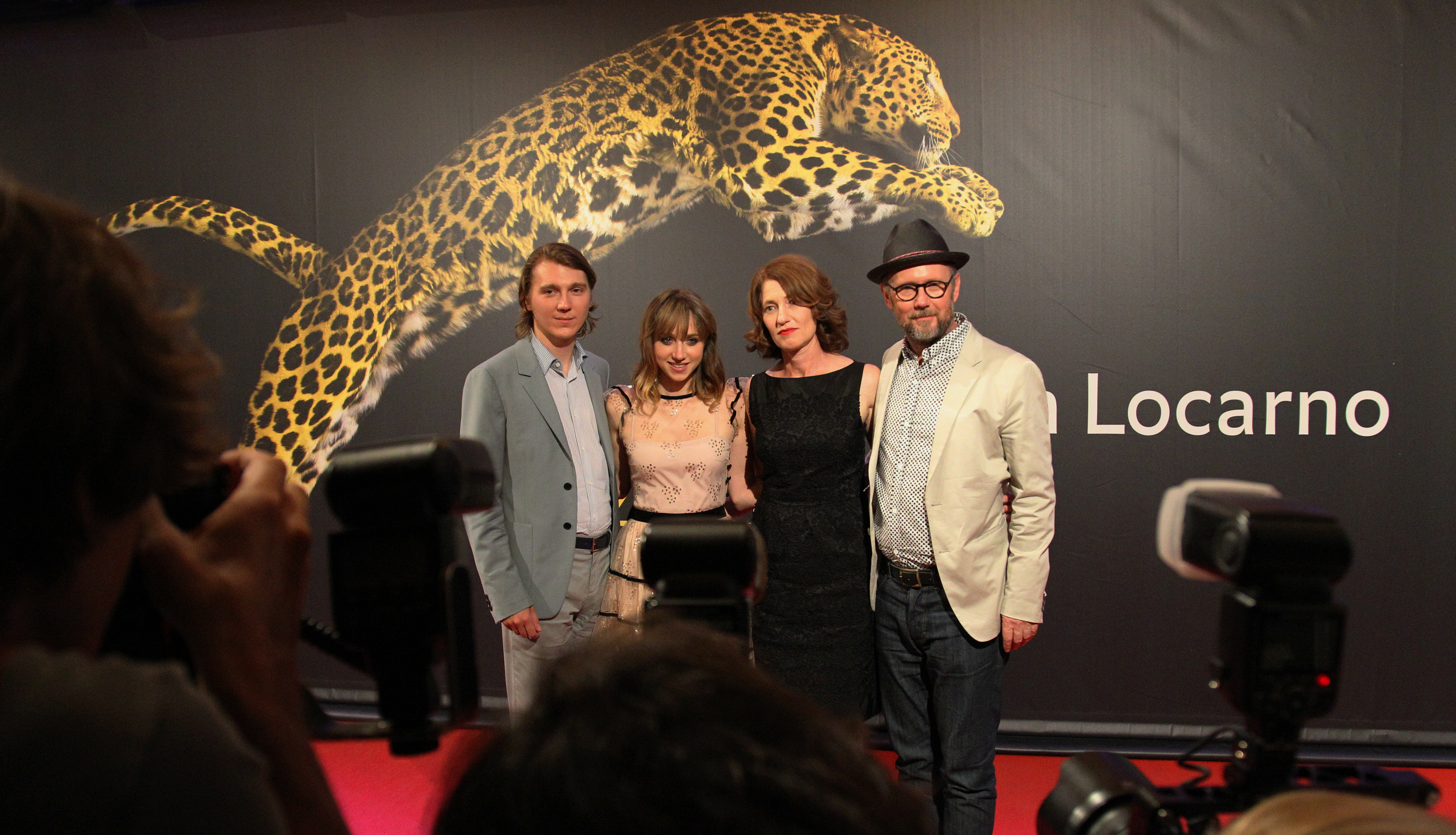 Ruby Sparks, Piazza Grande, from left: Paul Dano actor, Zoe Kazan actress, Valerie Faris, director, Jonathan Dayton, director Ruby Sparks, Piazza Grande, from left: Paul Dano actor, Zoe Kazan actress, Valerie Faris, director, Jonathan Dayton, director
