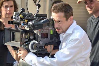 Mathieu Amalric sur le tournage de La Chambre bleue